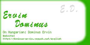 ervin dominus business card